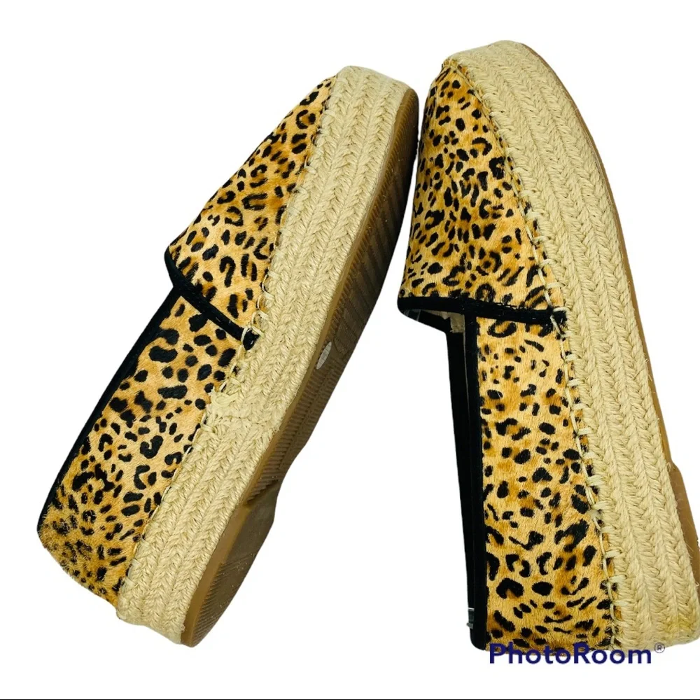 - Gianni Bini Leopard Leather Calfhair Espadrilles Bruxiethree Natural/Bla…